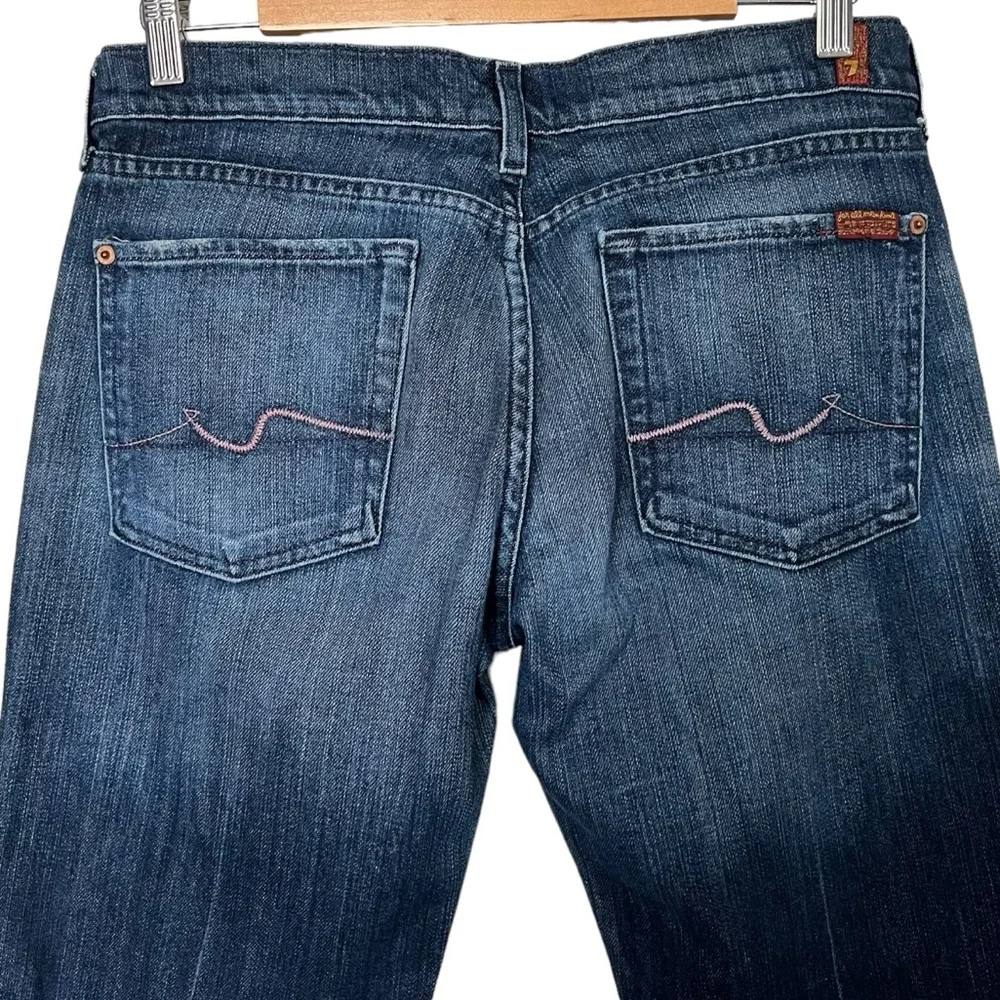 7 for all Mankind Bootcut Jeans Pink Stitching Womens Size 31 - Picture 2 of 13